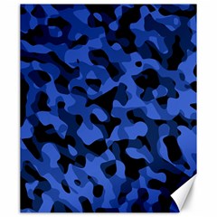 Black And Blue Camouflage Pattern Canvas 20  X 24  by SpinnyChairDesigns