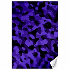 Purple Black Camouflage Pattern Canvas 12  X 18  by SpinnyChairDesigns