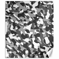 Grey And White Camouflage Pattern Canvas 20  X 24  by SpinnyChairDesigns