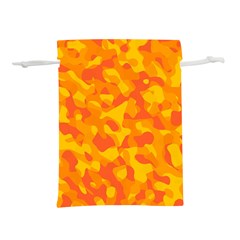 Orange And Yellow Camouflage Pattern Lightweight Drawstring Pouch (l) by SpinnyChairDesigns