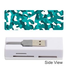 Teal And White Camouflage Pattern Memory Card Reader (stick) by SpinnyChairDesigns