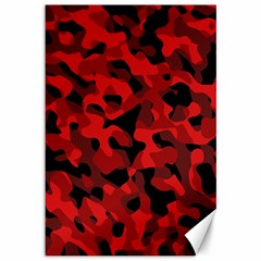 Red And Black Camouflage Pattern Canvas 12  X 18  by SpinnyChairDesigns