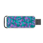 Purple and Teal Camouflage Pattern Portable USB Flash (Two Sides) Front