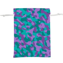 Purple And Teal Camouflage Pattern  Lightweight Drawstring Pouch (xl) by SpinnyChairDesigns