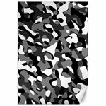 Black and White Camouflage Pattern Canvas 12  x 18  11.88 x17.36  Canvas - 1