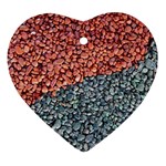 Gravel Print Pattern Texture Heart Ornament (Two Sides) Back