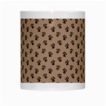 Cat Dog Animal Paw Prints Pattern Brown Black White Mugs Center
