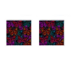 Colorful Monarch Butterfly Pattern Cufflinks (square) by SpinnyChairDesigns