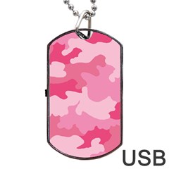 Camo Pink Dog Tag Usb Flash (two Sides) by MooMoosMumma