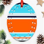 Tri Color Stripes Ornament (Oval Filigree) Front