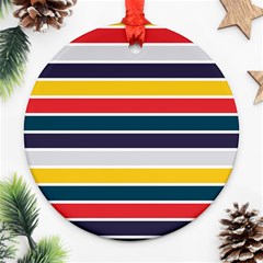 Horizontal Colored Stripes Ornament (round) by tmsartbazaar