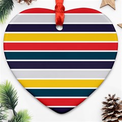 Horizontal Colored Stripes Ornament (heart) by tmsartbazaar