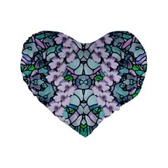 Paradise Flowers In Paradise Colors Standard 16  Premium Flano Heart Shape Cushions by pepitasart