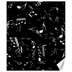 Black And White Music Notes Canvas 20  X 24  by SpinnyChairDesigns