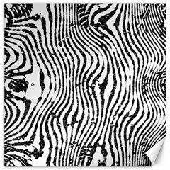 Zebra Print Stripes Canvas 16  X 16  by SpinnyChairDesigns