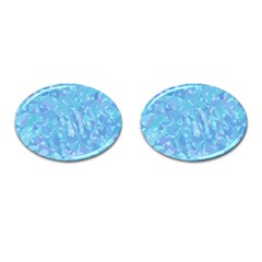 Light Blue Abstract Mosaic Art Color Cufflinks (oval) by SpinnyChairDesigns