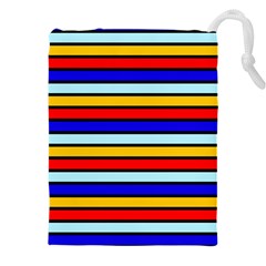 Red And Blue Contrast Yellow Stripes Drawstring Pouch (5xl) by tmsartbazaar