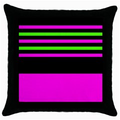 Disco Stripes Throw Pillow Case (black) by tmsartbazaar