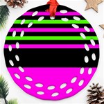 Disco Stripes Round Filigree Ornament (Two Sides) Back