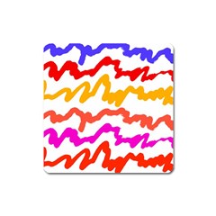 Multicolored Scribble Abstract Pattern Square Magnet by dflcprintsclothing