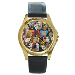 Sisters2020 Round Gold Metal Watch by Kritter