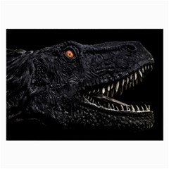 Trex Dinosaur Head Dark Poster Large Glasses Cloth by dflcprintsclothing