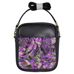 Boho Violet Mosaic Girls Sling Bag by SpinnyChairDesigns