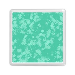 Biscay Green Floral Print Memory Card Reader (square) by SpinnyChairDesigns