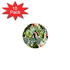 Flamingo Ropical 1  Mini Buttons (10 Pack)  by designsbymallika