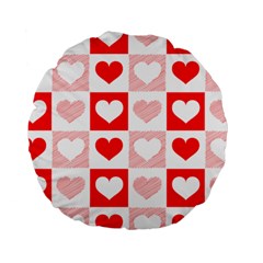 Hearts  Standard 15  Premium Round Cushions by Sobalvarro