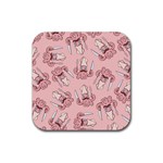 Squid Chef Pattern Rubber Coaster (Square)  Front