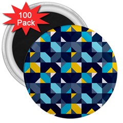 Geometric Hypnotic Shapes 3  Magnets (100 Pack) by tmsartbazaar