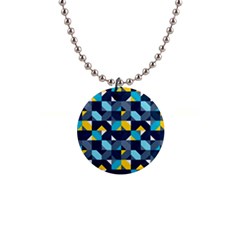 Geometric Hypnotic Shapes 1  Button Necklace by tmsartbazaar