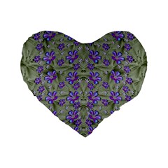 Flowers Everywhere And Anywhere In A Collage Standard 16  Premium Flano Heart Shape Cushions by pepitasart