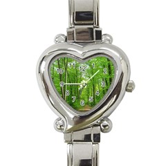 In The Forest The Fullness Of Spring, Green, Heart Italian Charm Watch by MartinsMysteriousPhotographerShop