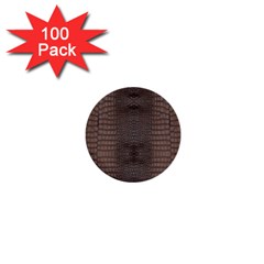 Brown Alligator Leather Skin 1  Mini Buttons (100 Pack)  by LoolyElzayat