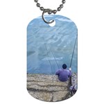 Senior Man Fishing At River, Montevideo, Uruguay001 Dog Tag (Two Sides) Front