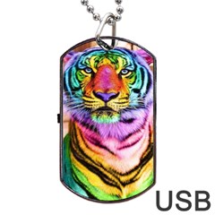 Rainbowtiger Dog Tag Usb Flash (two Sides) by Sparkle