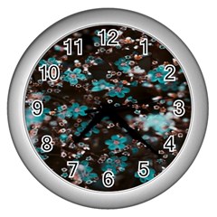 Realflowers Wall Clock (silver) by Sparkle