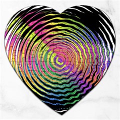 Rainbowwaves Jigsaw Puzzle (heart) by Sparkle