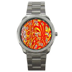 Fire On The Sun Sport Metal Watch by ScottFreeArt