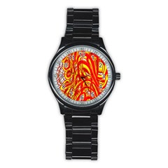 Fire On The Sun Stainless Steel Round Watch by ScottFreeArt