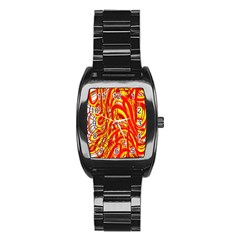 Fire On The Sun Stainless Steel Barrel Watch by ScottFreeArt