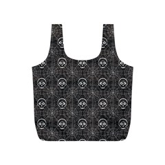 Skull And Spider Web On Dark Background Full Print Recycle Bag (s) by FloraaplusDesign