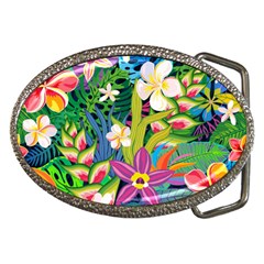 Colorful Floral Pattern Belt Buckles by designsbymallika