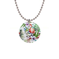 Tropical Flamingo 1  Button Necklace by goljakoff