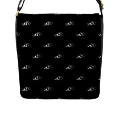 Formula One Black And White Graphic Pattern Flap Closure Messenger Bag (l) by dflcprintsclothing