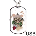 Pug Lover Coffee Dog Tag USB Flash (One Side) Front