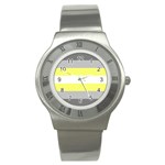 Deminonbinary Pride Flag LGBTQ Stainless Steel Watch Front