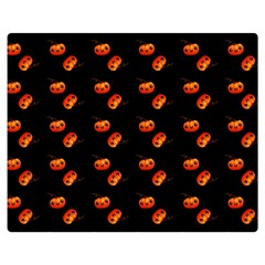 Kawaii Pumpkin Black Double Sided Flano Blanket (medium)  by vintage2030